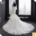 100% echte Fotos nach Maß luxuriöse lange Zug schwere wulstige Hochzeitskleid Spitze Applique Alibaba Meerjungfrau Brautkleid